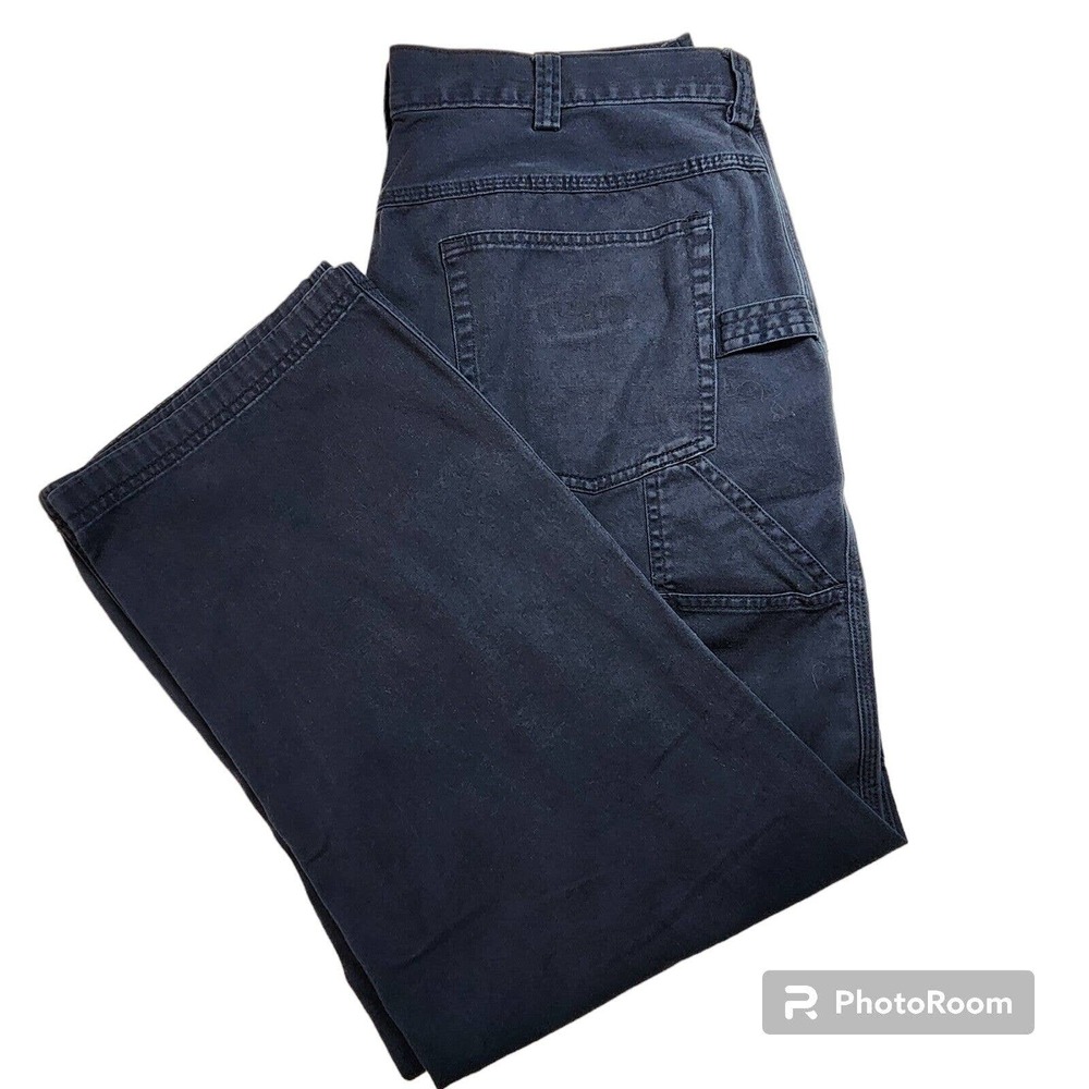 Duluth Trading‎ Jeans Men's 36x30 Navy Blue Carpenter Cargo Casual Cotton